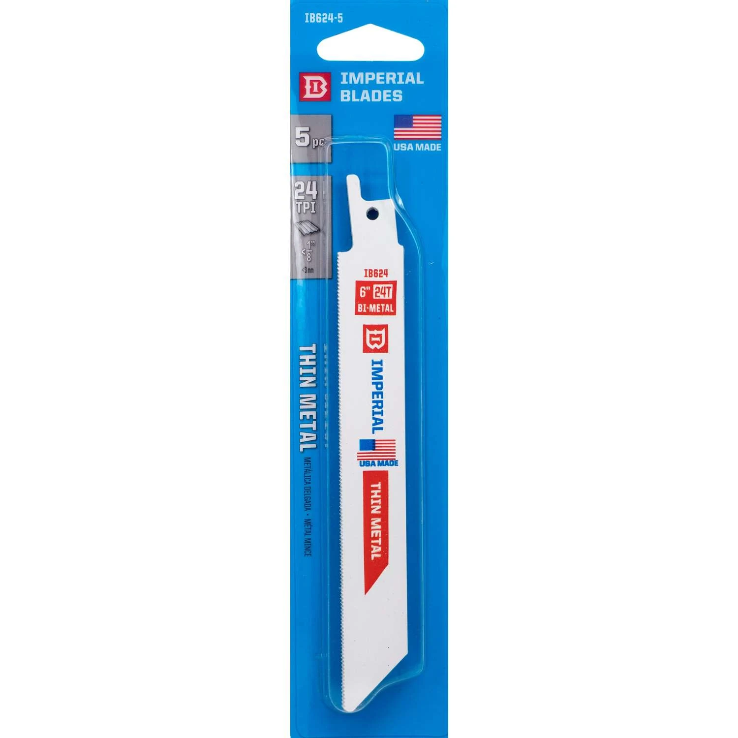Imperial Blades 6 In. Bi-Metal Reciprocating Saw Blade 24 TPI 5 Pk 1 Imperial Blades 6 In. Bi-Metal Reciprocating Saw Blade 24 TPI 5 Pk