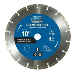Century Drill & Tool 10 In. D X 1 In. Diamond Segmented Rim Diamond Saw Blade 1 Pk