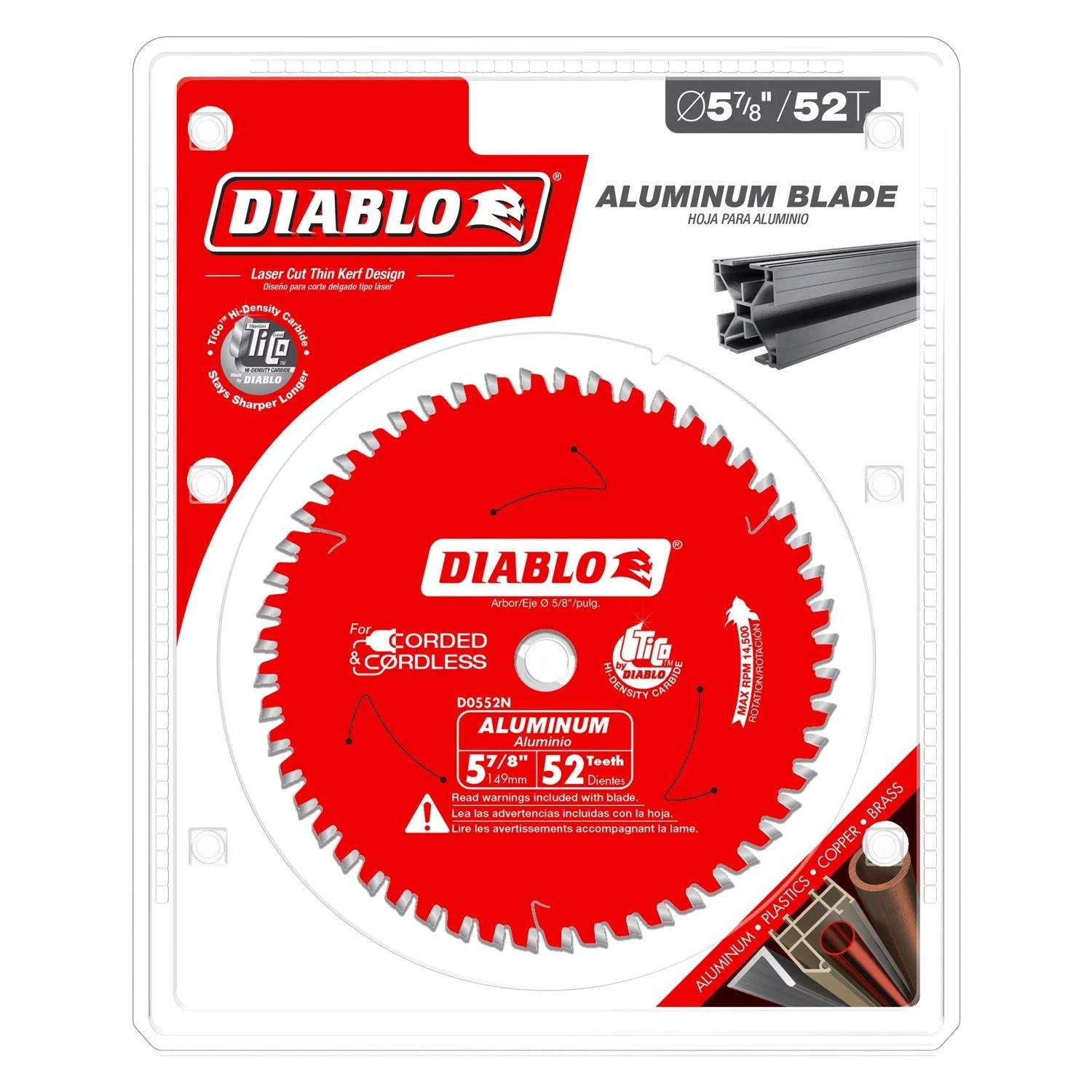 Diablo 5-7/8 In. D X 5/8 In. TiCo Hi-Density Carbide Circular Saw Blade 52 Teeth 1 Pk 2 Diablo 5-7/8 In. D X 5/8 In. TiCo Hi-Density Carbide Circular Saw Blade 52 Teeth 1 Pk - Image 2
