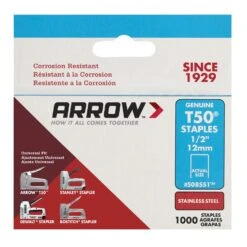 Arrow T50 3/8 In. W X 1/2 In. L 18 Ga. Flat Crown Heavy Duty Staples 1000 Pk 8 Arrow T50 3/8 In. W X 1/2 In. L 18 Ga. Flat Crown Heavy Duty Staples 1000 Pk -Craftsman Shop 0797ce00 74fe 476a 8838 60dad3fb1f11
