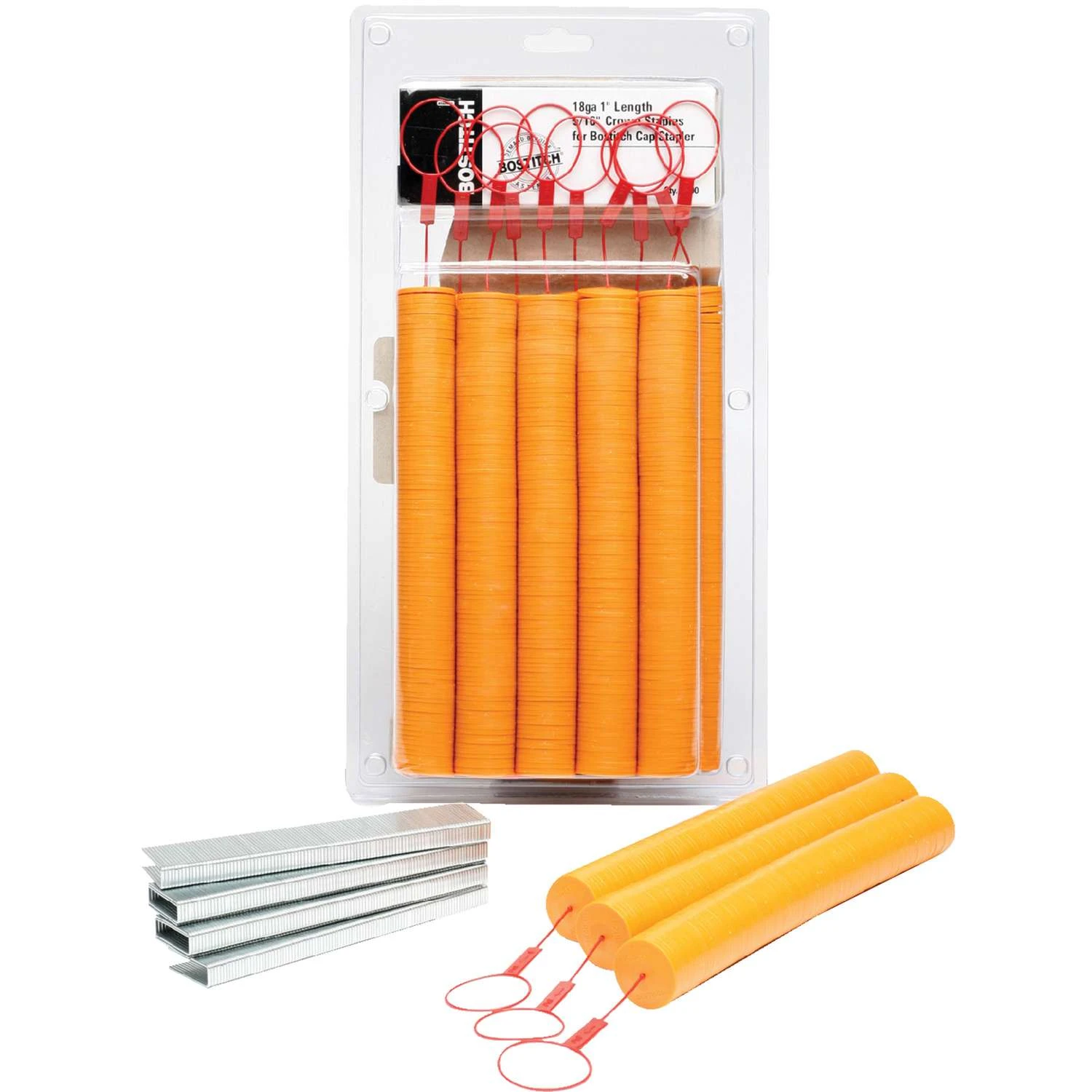 Bostitch 5/16 In. W X 1 In. L 18 Ga. Medium Crown Caps And Staples 1000 Pk 1 Bostitch 5/16 In. W X 1 In. L 18 Ga. Medium Crown Caps And Staples 1000 Pk