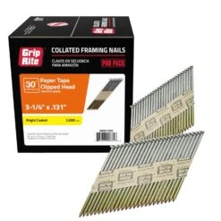 Grip-Rite 3-1/4 In. 11 Ga. Angled Strip Bright Framing Nails 30 Deg 2000 Pk -Craftsman Shop 0ca21a8b 70e0 4189 a946 bbe8d910009b