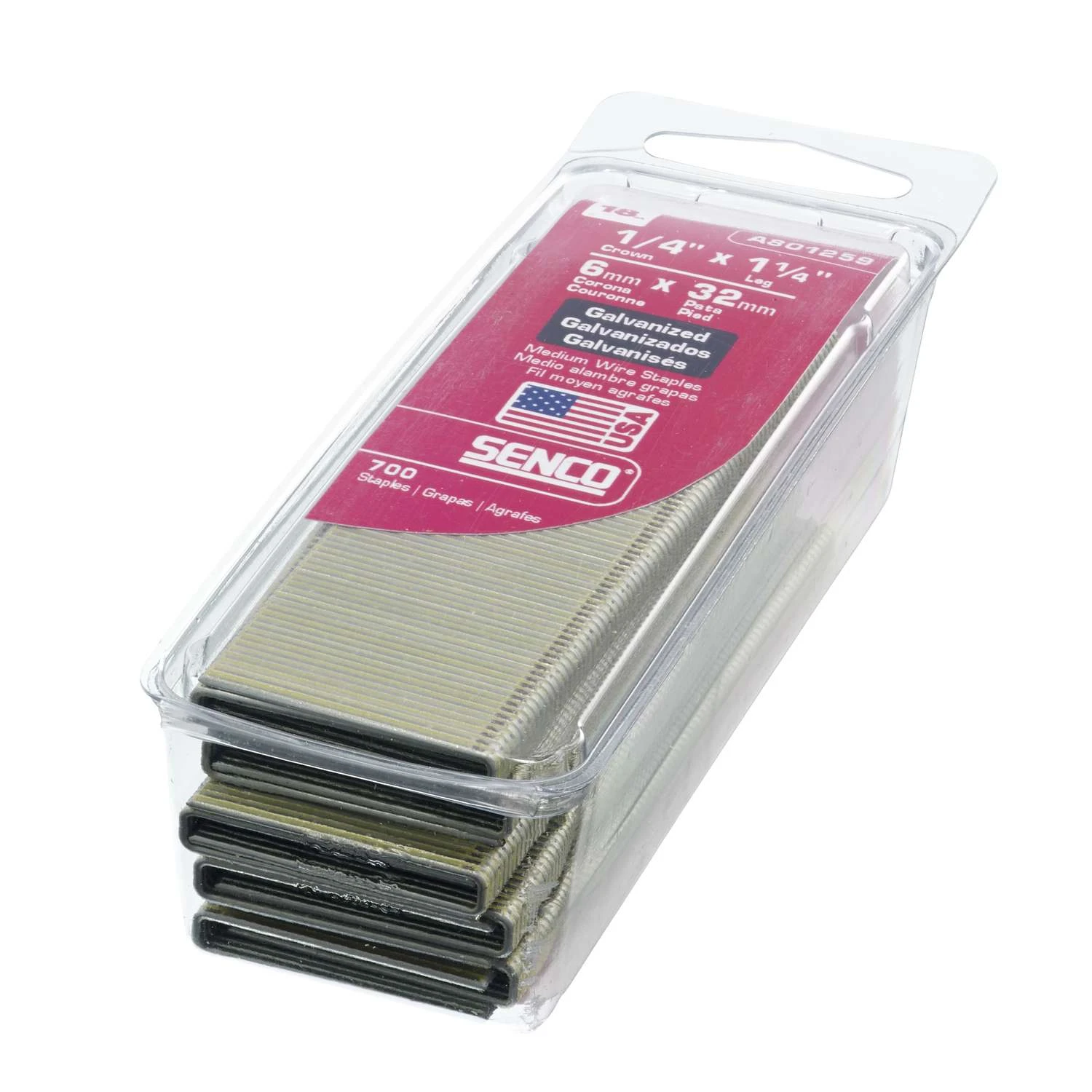 Senco 1/4 In. W X 1-1/4 In. L 18 Ga. Medium Crown Wire Staples 700 Pk 2 Senco 1/4 In. W X 1-1/4 In. L 18 Ga. Medium Crown Wire Staples 700 Pk - Image 2