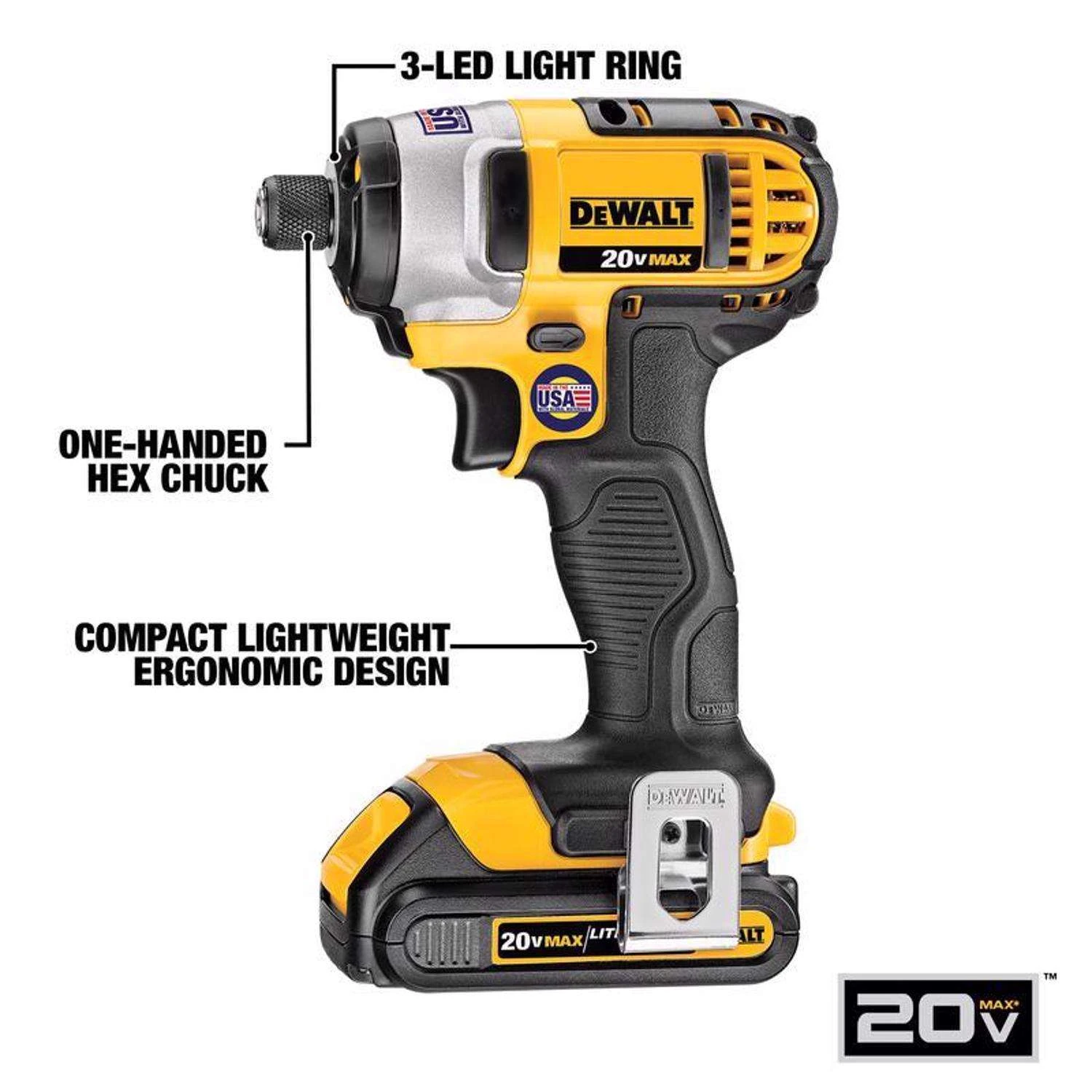 DeWalt 20V MAX Cordless Brushed 2 Tool Compact Drill And Impact Driver Kit 3 DeWalt 20V MAX Cordless Brushed 2 Tool Compact Drill And Impact Driver Kit - Image 3