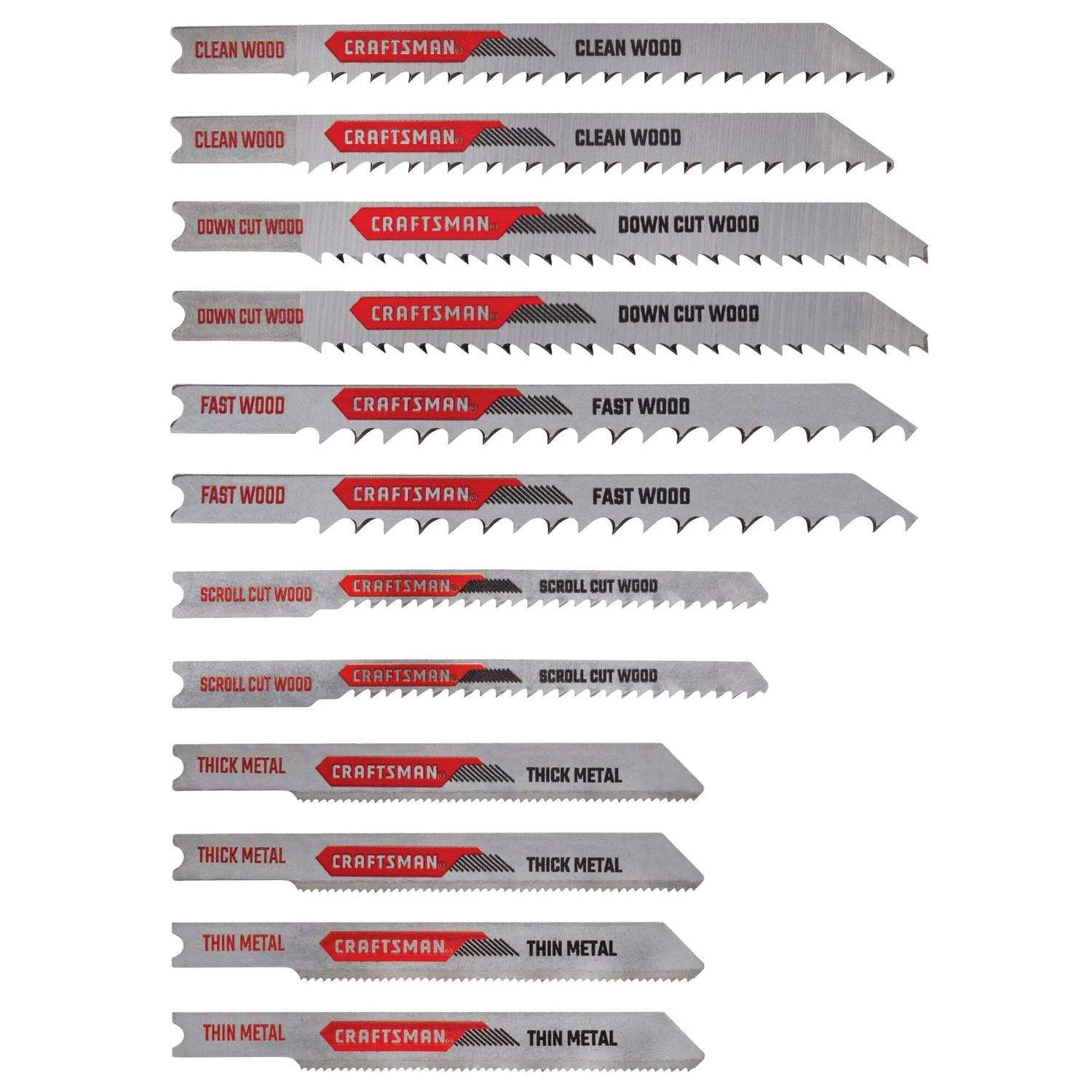 Craftsman High Carbon Steel U-Shank Jig Saw Blade Set 12 Pc 2 Craftsman High Carbon Steel U-Shank Jig Saw Blade Set 12 Pc - Image 2