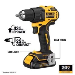 DeWalt 20V MAX ATOMIC 1/2 In. Brushless Cordless Drill/Driver Kit (Battery & Charger) -Craftsman Shop 21a04ca2 b265 43a6 a343 9608fe21f1a7