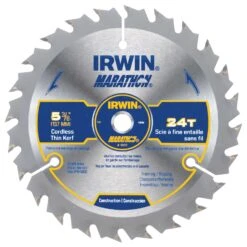 Irwin Marathon 5-3/8 In. D X 10 Mm Carbide Circular Saw Blade 24 Teeth 1 Pk