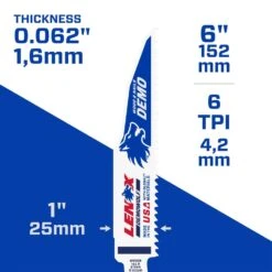 LENOX DEMOWOLF 6 In. Bi-Metal Reciprocating Saw Blade 6 TPI 2 Pk -Craftsman Shop 245f87c7 e863 4fa3 b823 d05547250882