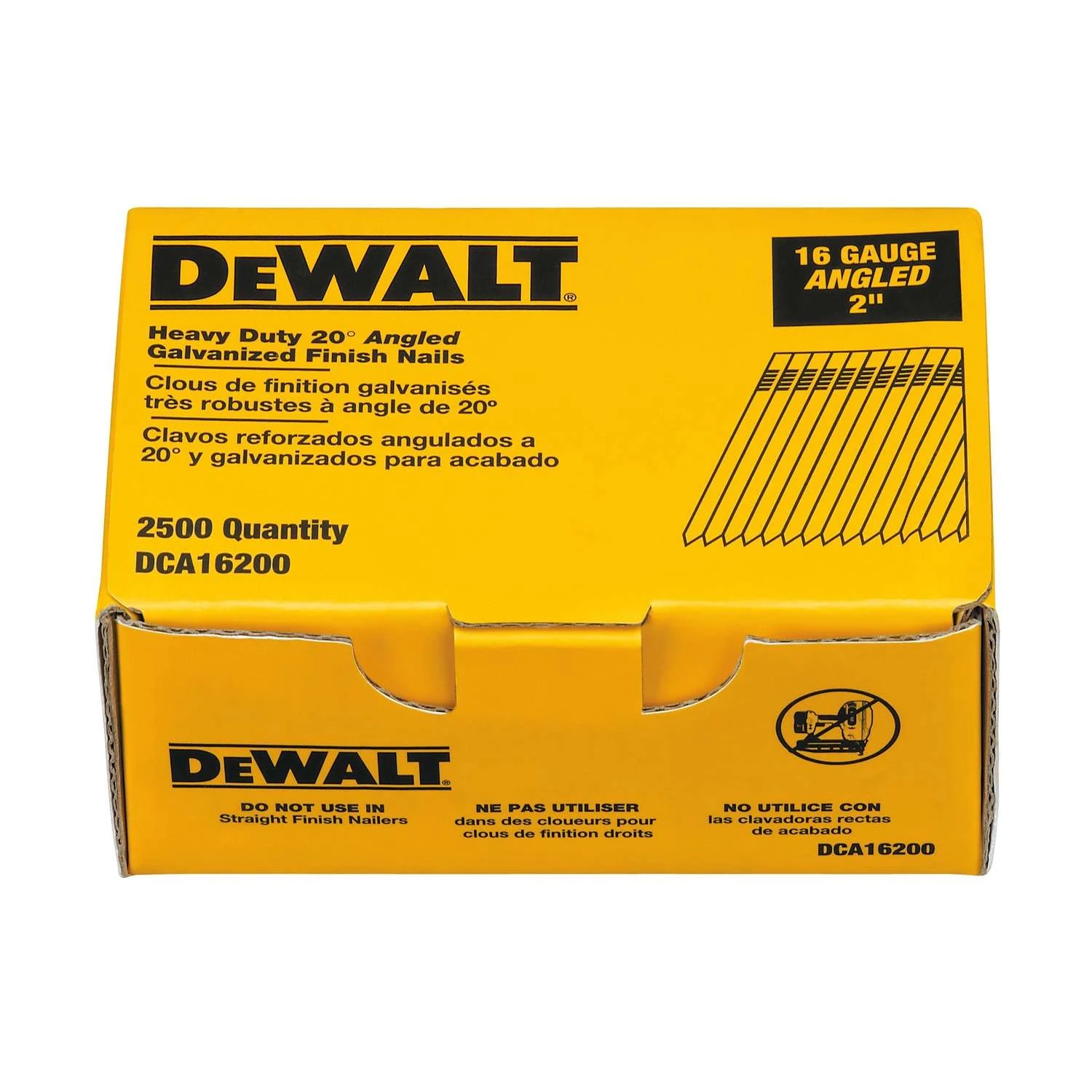 DeWalt 2 In. 16 Ga. Angled Strip Galvanized Finish Nails 20 Deg 2,500 Pk 3 DeWalt 2 In. 16 Ga. Angled Strip Galvanized Finish Nails 20 Deg 2,500 Pk - Image 3