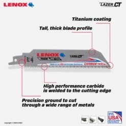 Lenox Lazer CT 6 In. Carbide Tipped Reciprocating Saw Blade 8 TPI 1 Pc -Craftsman Shop 2547c0cc 006a 4acd 859d 91c94110ef3d