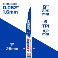LENOX DEMOWOLF 9 In. Bi-Metal Reciprocating Saw Blade 6 TPI 5 Pk 6 LENOX DEMOWOLF 9 In. Bi-Metal Reciprocating Saw Blade 6 TPI 5 Pk -Craftsman Shop 2a348aae 84bc 4380 abec 3f69984c6265