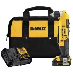 DeWalt 20V MAX 3/8 In. Brushed Cordless Right Angle Drill Kit (Battery & Charger)
