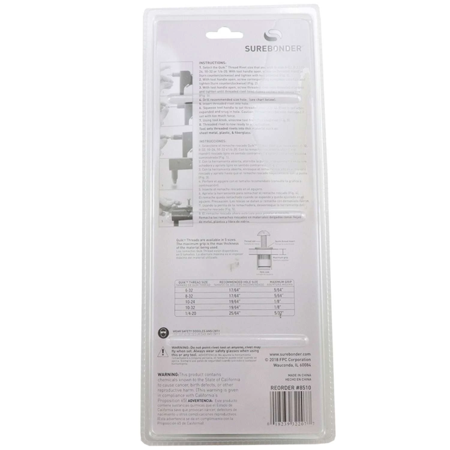 Surebonder Metal Threaded Insert Tool Rivet Tool Black/Green 1 Pc 3 Surebonder Metal Threaded Insert Tool Rivet Tool Black/Green 1 Pc - Image 3