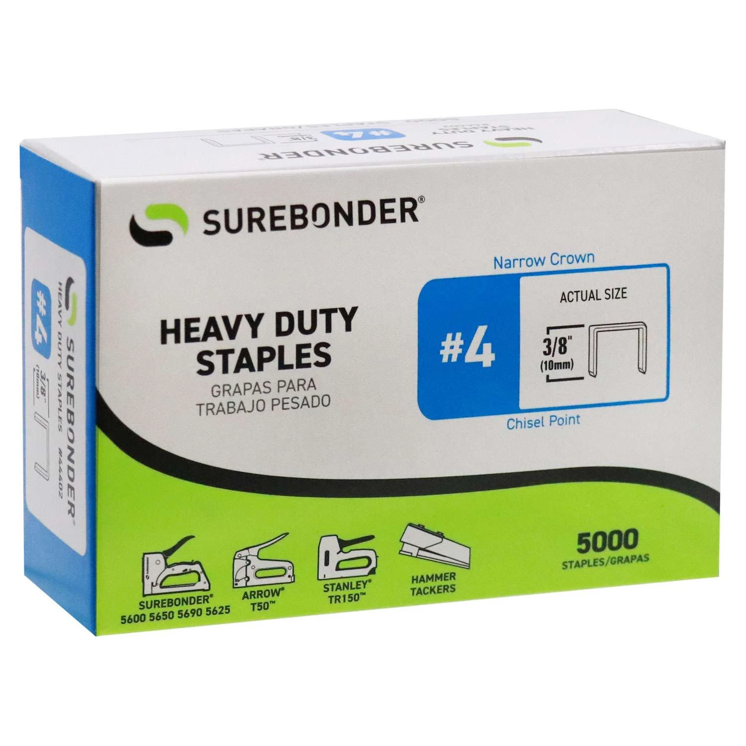 Surebonder 7/16 In. W X 3/8 In. L 18 Ga. Narrow Crown Heavy Duty Staples 5000 Pk 1 Surebonder 7/16 In. W X 3/8 In. L 18 Ga. Narrow Crown Heavy Duty Staples 5000 Pk