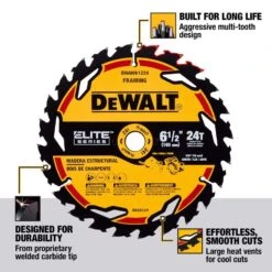 DeWalt Elite Series 6-1/2 In. D X 5/8 In. Carbide Circular Saw Blade 24 Teeth 1 Pk -Craftsman Shop 40ac69f5 a058 4dfb 824c a7e04346a218