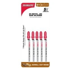 Diablo 3-1/4 In. Bi-Metal T-Shank Scroll Cut Wood Jig Saw Blade 20 TPI 5 Pk -Craftsman Shop 41cf44f5 0ca6 4a9a a2dc 7a76df321a62