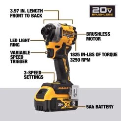DeWalt 20V MAX Atomic 1/4 In. Cordless Brushless 3-Speed Impact Driver Kit (Battery & Charger) -Craftsman Shop 43364ac9 ddf2 434c bb2a 0d1ca167a4b3