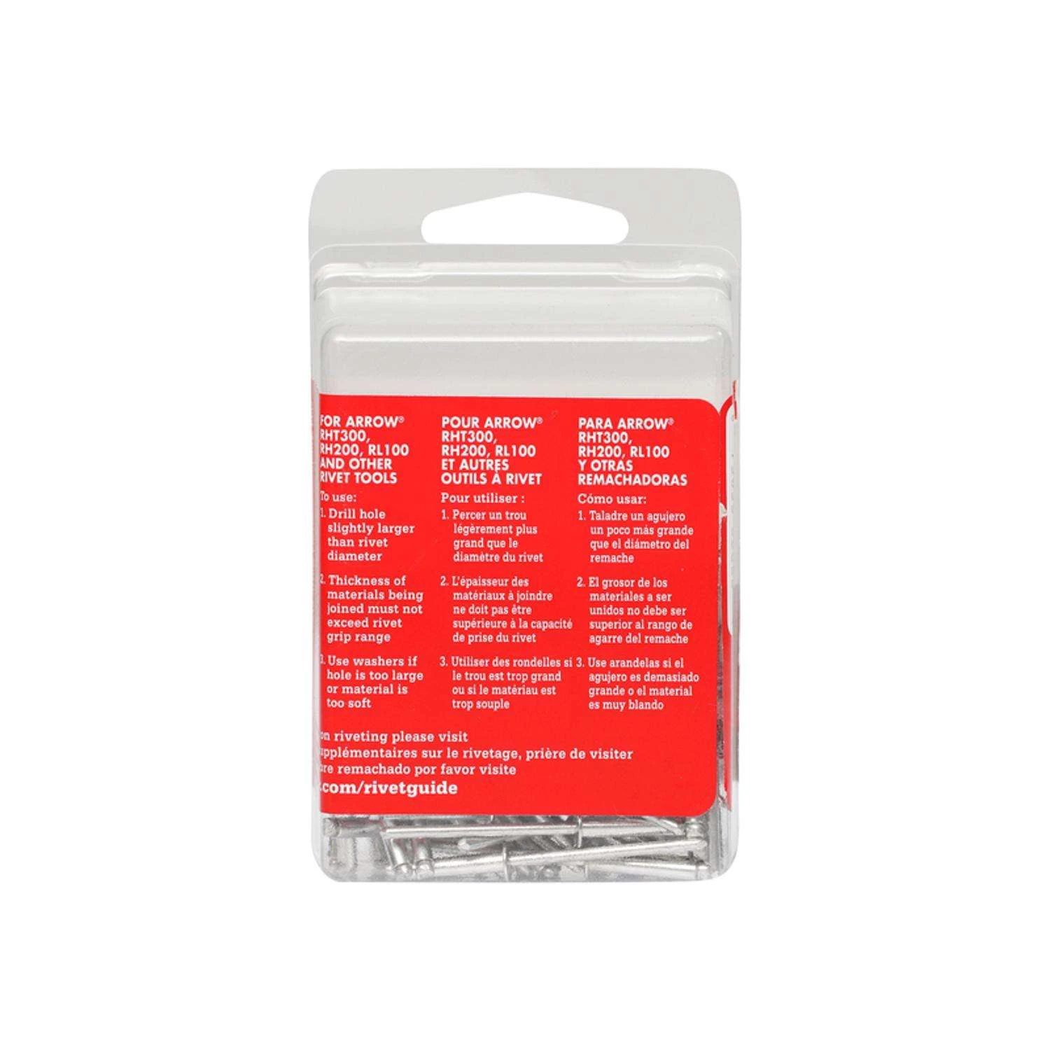 Arrow 1/8 In. D X 1/2 In. Aluminum Long Rivets Silver 100 Pk 3 Arrow 1/8 In. D X 1/2 In. Aluminum Long Rivets Silver 100 Pk - Image 3