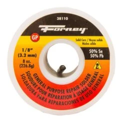 Forney 8 Oz Solid Wire Solder 0.13 In. D Tin/Lead 50/50 1 Pc