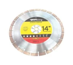 Forney 14 In. D X 1 In. General Purpose Diamond Segmented Rim Circular Saw Blade 24 Teeth