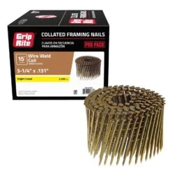 Grip-Rite 3-1/4 In. 11 Ga. Wire Coil Coated Framing Nails 15 Deg 2500 Pk -Craftsman Shop 4b6dfb76 3a4f 42f4 b508 30e5628e3c6a