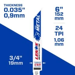 LENOX METALWOLF 6 In. Bi-Metal WAVE EDGE Reciprocating Saw Blade 24 TPI 5 Pk -Craftsman Shop 4f8464f3 7339 468f a803 26851c9bc76f