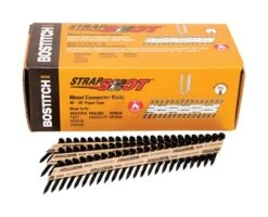Bostitch StrapShot 1-1/2 In. 11 Ga. Straight Strip Brite Metal Connector Nails 35 Deg 1000 Pk