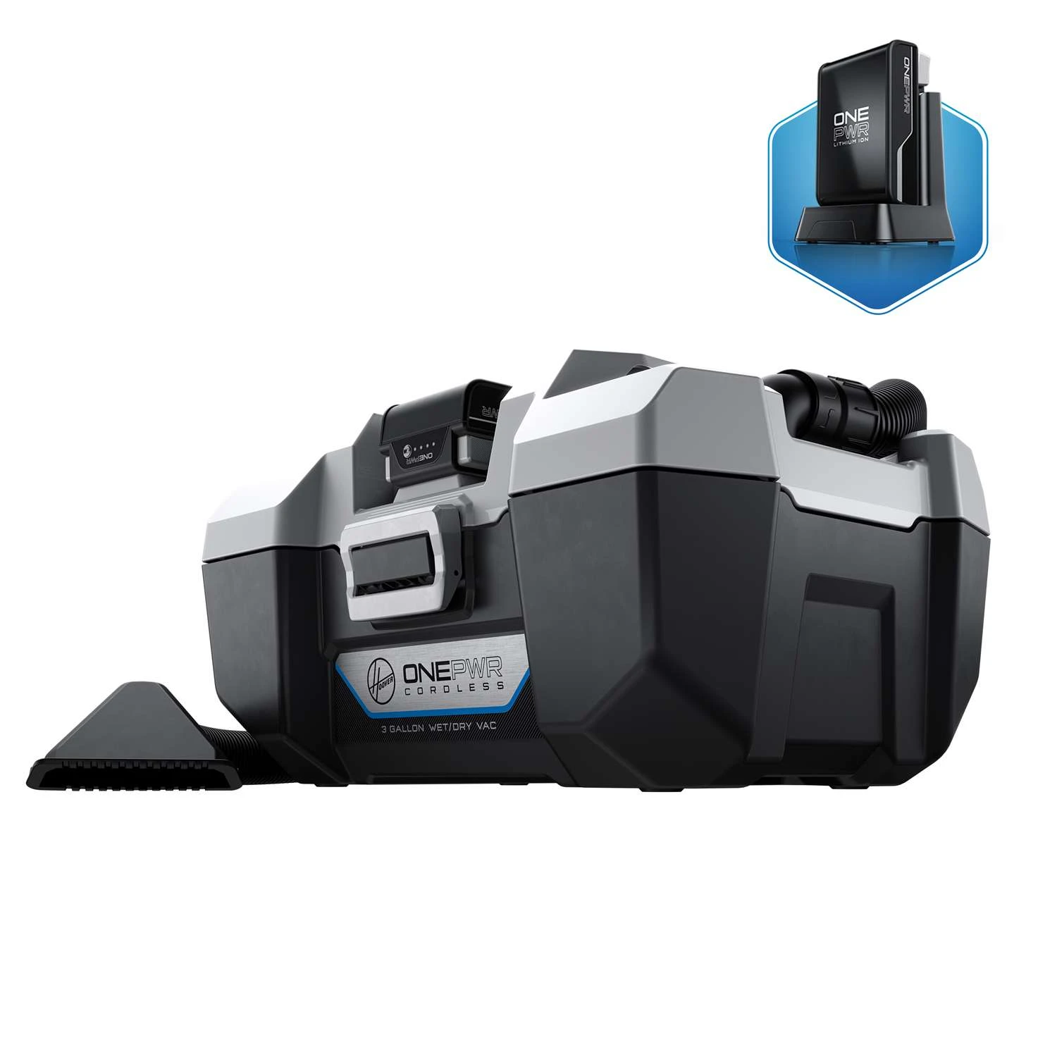 Hoover ONEPWR BH57105 3 Gal Cordless Wet/Dry Utility Vacuum 2 Amps 20 V 2 Hoover ONEPWR BH57105 3 Gal Cordless Wet/Dry Utility Vacuum 2 Amps 20 V - Image 2