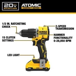 DeWalt 20V MAX ATOMIC 1/2 In. Brushless Cordless Hammer Drill Kit (Battery & Charger) -Craftsman Shop 62a99a42 8709 4c5c 8b7a b9b0c1bc0b8e