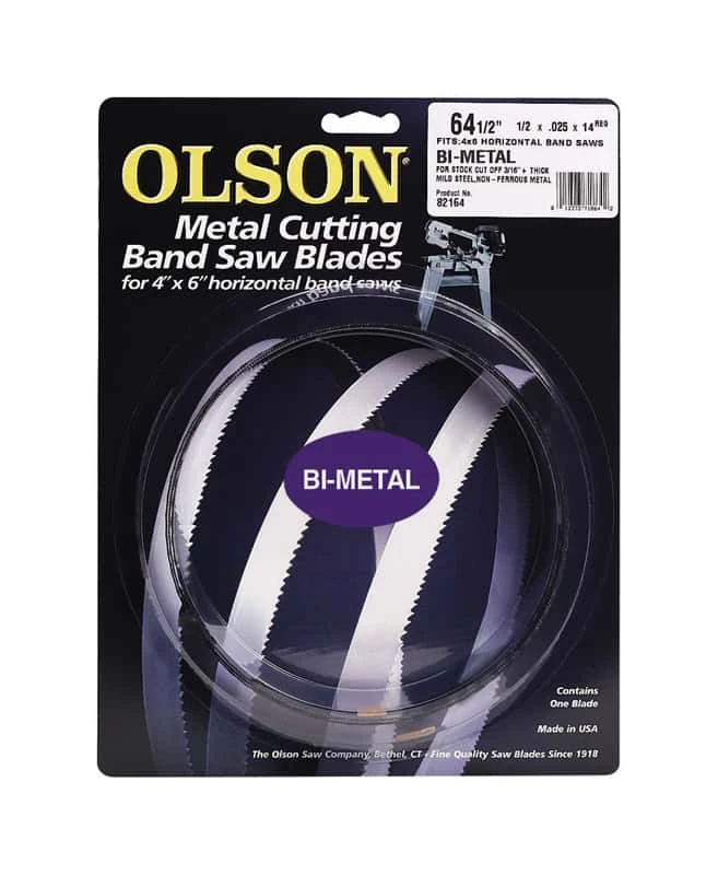 Olson 64.5 In. L X 0.5 In. W Bi-Metal Band Saw Blade 14 TPI Wavy Teeth 1 Pk 1 Olson 64.5 In. L X 0.5 In. W Bi-Metal Band Saw Blade 14 TPI Wavy Teeth 1 Pk