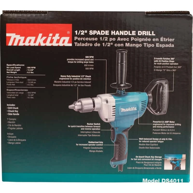 Makita 8.5 Amps 1/2 In. Spade Handle Corded Drill 4 Makita 8.5 Amps 1/2 In. Spade Handle Corded Drill - Image 4