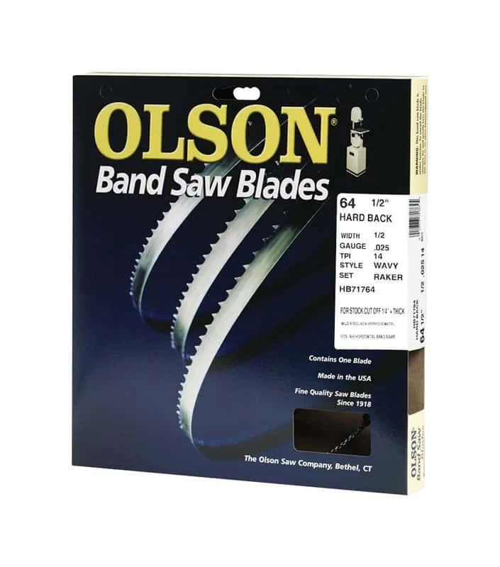 Olson 64.5 In. L X 0.5 In. W Metal Band Saw Blade 14 TPI Wavy Teeth 1 Pk 1 Olson 64.5 In. L X 0.5 In. W Metal Band Saw Blade 14 TPI Wavy Teeth 1 Pk