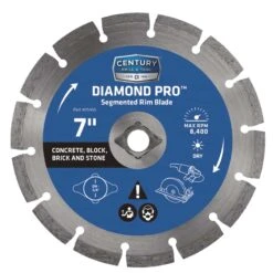 Century Drill & Tool Diamond Pro 7 In. D X 5/8 In. Steel Segmented Rim Diamond Saw Blade 1 Pc