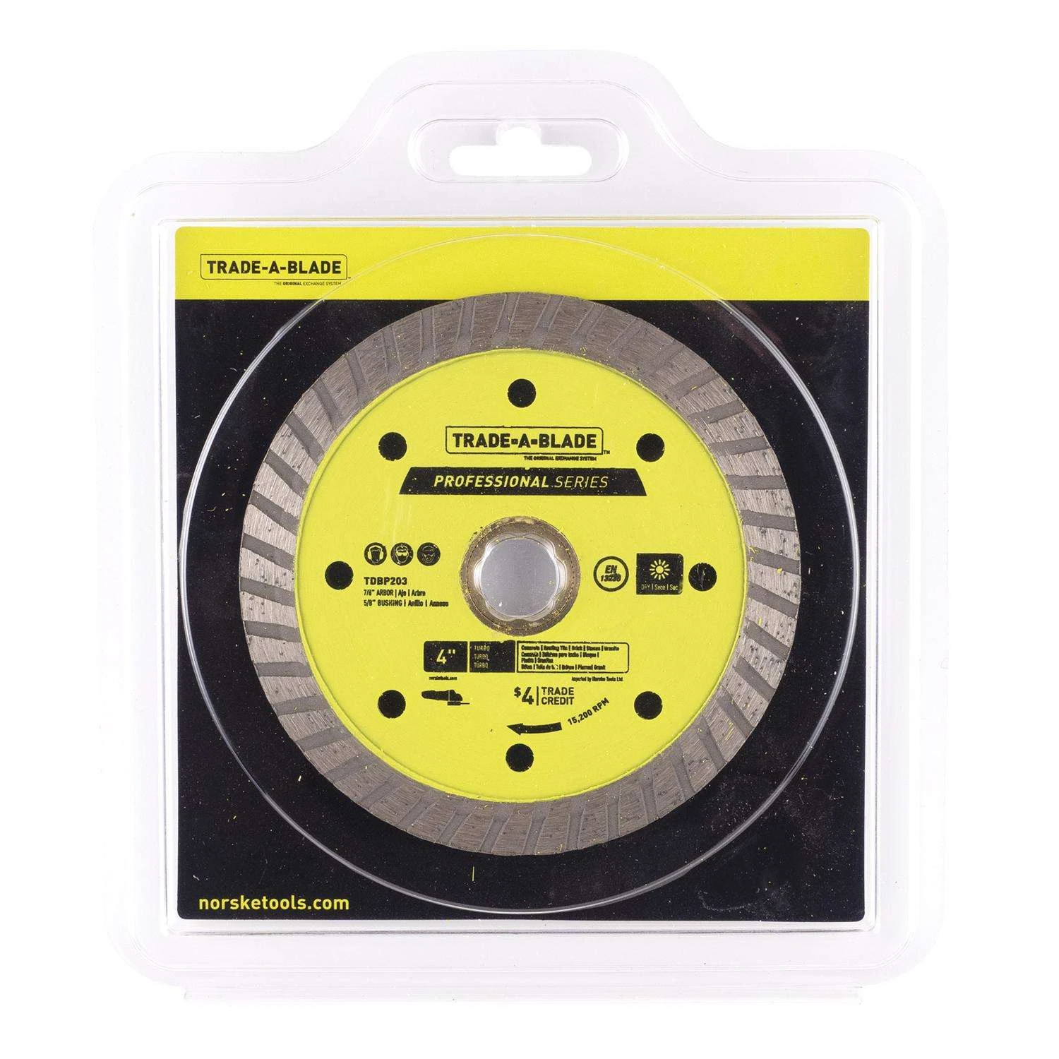 Trade A Blade 4 In. D X 5/8 And 7/8 In. Diamond Turbo Rim Blade 1 Each 2 Trade A Blade 4 In. D X 5/8 And 7/8 In. Diamond Turbo Rim Blade 1 Each - Image 2