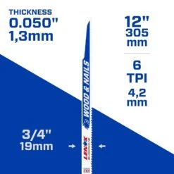 LENOX LUMBERWOLF 12 In. Bi-Metal Reciprocating Saw Blade 6 TPI 25 Pk -Craftsman Shop 69e08952 4f57 40be 8229 f37a1f013761