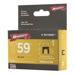 Arrow T59 1/4 In. W X 11/16 In. L Insulated Crown Cable Staples 300 Pk -Craftsman Shop 6b8c2bd7 e95a 4cea b251 603606849657