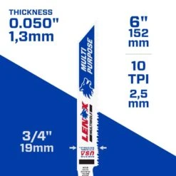 LENOX MULTIWOLF 6 In. Bi-Metal WAVE EDGE Reciprocating Saw Blade 10 TPI 25 Pk -Craftsman Shop 6cdd7ef7 b89d 4e80 aff3 67a62e531ed2