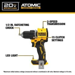 DeWalt 20V MAX ATOMIC 1/2 In. Brushless Cordless Drill/Driver Tool Only -Craftsman Shop 71cd279c af52 4133 ad35 72aeff68d1ab