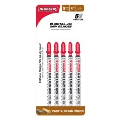 Diablo 4 In. Bi-Metal T-Shank Fast & Clean Wood Jig Saw Blade 6 TPI 5 Pk -Craftsman Shop 72edca27 e9ec 4d73 8d92 5772ee4ed59e