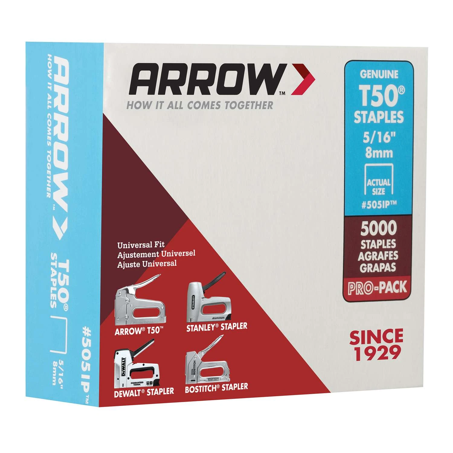 Arrow T50 3/8 In. W X 5/16 In. L 18 Ga. Flat Crown Heavy Duty Staples 5000 Pk 6 Arrow T50 3/8 In. W X 5/16 In. L 18 Ga. Flat Crown Heavy Duty Staples 5000 Pk - Image 6