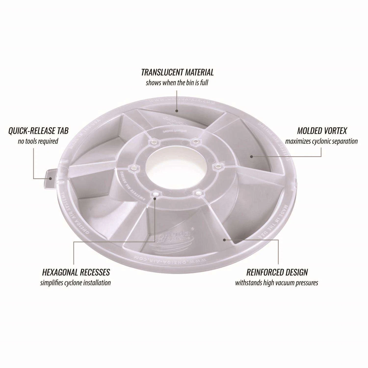Oneida Air Systems Dust Deputy 29.75 In. L X 17.75 In. W X 17.75 In. D Deluxe Wet/Dry Vac Cyclone Se 3 Oneida Air Systems Dust Deputy 29.75 In. L X 17.75 In. W X 17.75 In. D Deluxe Wet/Dry Vac Cyclone Se - Image 3