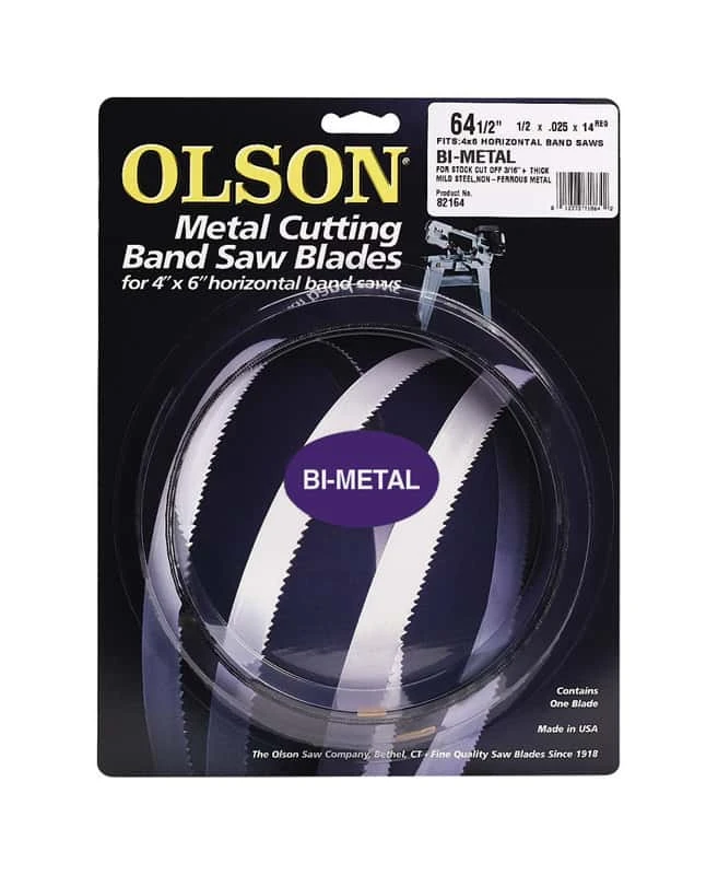 Olson 64.5 In. L X 0.5 In. W Bi-Metal Band Saw Blade 10 TPI Wavy Teeth 1 Pk 1 Olson 64.5 In. L X 0.5 In. W Bi-Metal Band Saw Blade 10 TPI Wavy Teeth 1 Pk