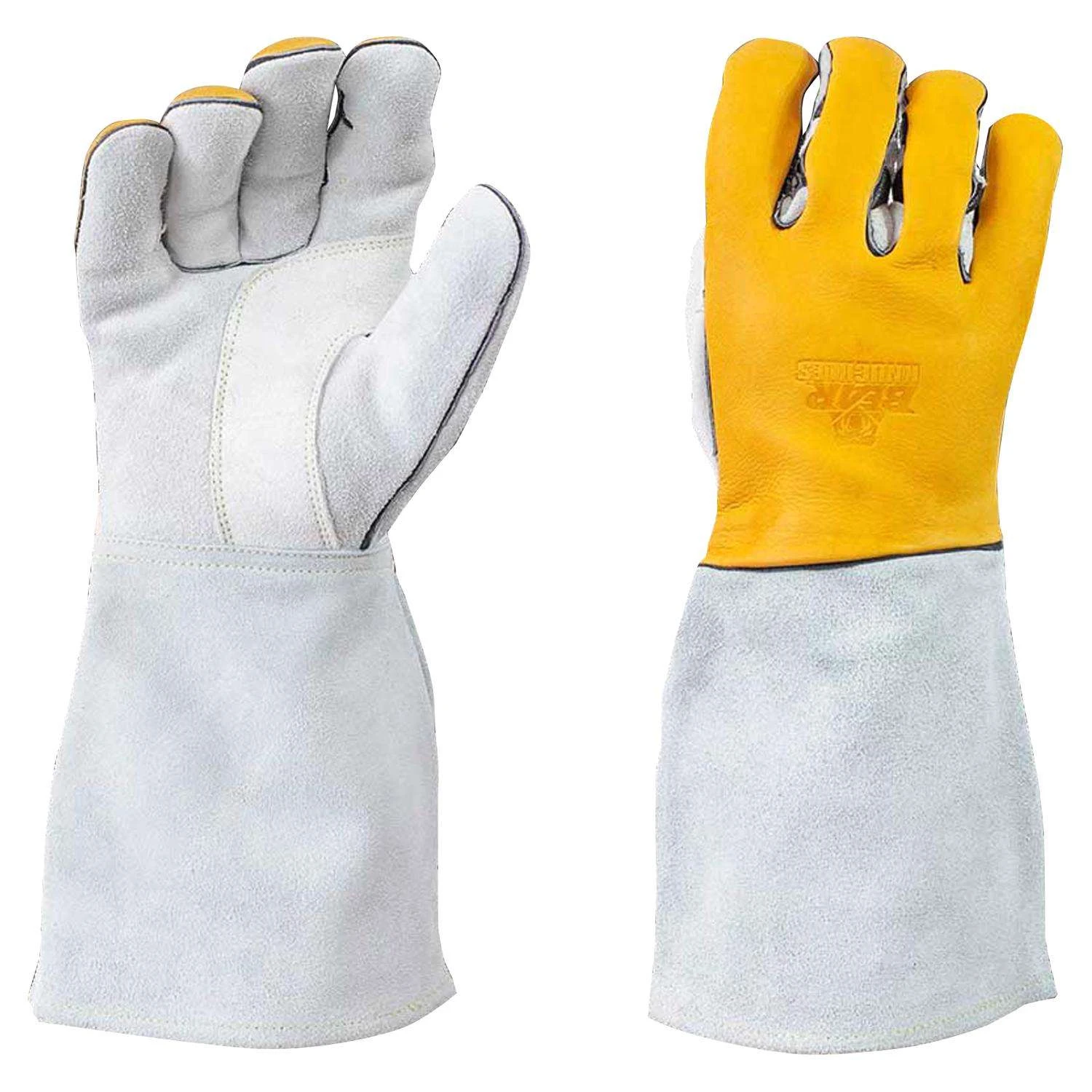 Bear Knuckles 12 In. Insulated Cowhide MIG/Stick Welding Gloves White/Yellow XL 1 Pk 1 Bear Knuckles 12 In. Insulated Cowhide MIG/Stick Welding Gloves White/Yellow XL 1 Pk