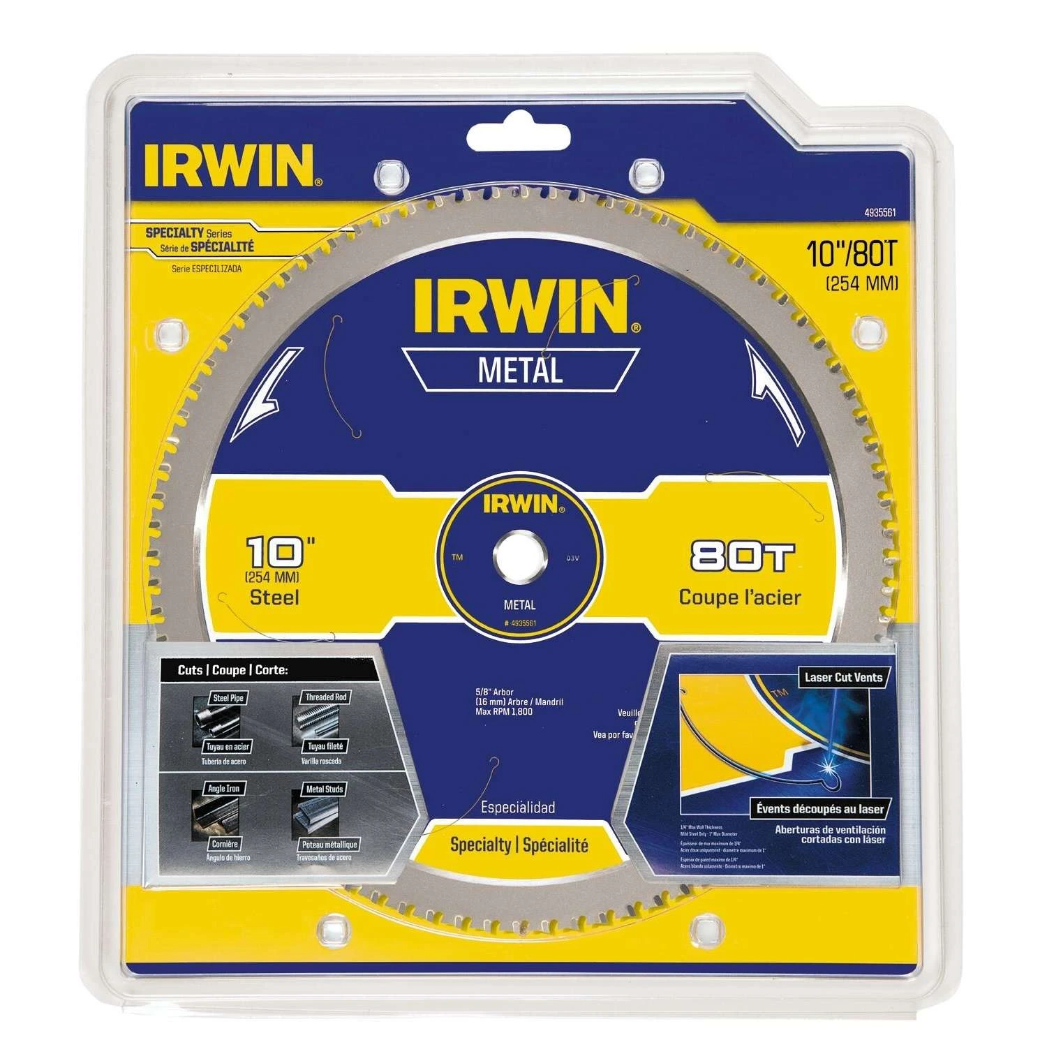 Irwin Marathon 10 In. D X 5/8 In. Steel Circular Saw Blade 80 Teeth 1 Pk 2 Irwin Marathon 10 In. D X 5/8 In. Steel Circular Saw Blade 80 Teeth 1 Pk - Image 2