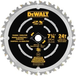 DeWalt 7-1/4 In. D X 5/8 In. Carbide Saw Blade 24 Teeth 1 Pk