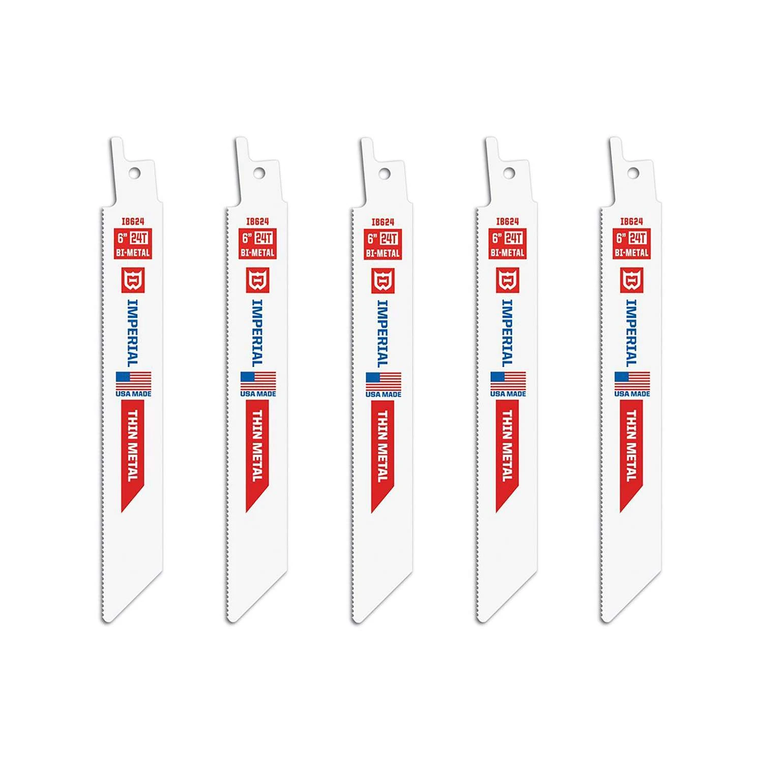 Imperial Blades 6 In. Bi-Metal Reciprocating Saw Blade 24 TPI 5 Pk 2 Imperial Blades 6 In. Bi-Metal Reciprocating Saw Blade 24 TPI 5 Pk - Image 2