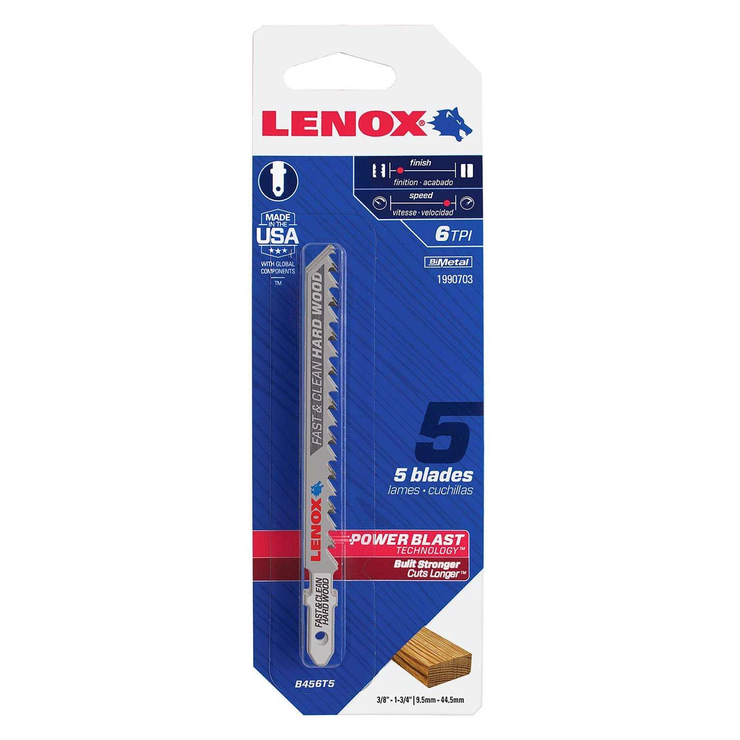 Lenox 4 In. Bi-Metal T-Shank Jig Saw Blade 6 TPI 5 Pk 1 Lenox 4 In. Bi-Metal T-Shank Jig Saw Blade 6 TPI 5 Pk