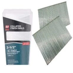 Grip-Rite 2-1/2 In. 16 Ga. Angled Strip Stainless Steel Finish Nails 20 Deg 1000 Pk
