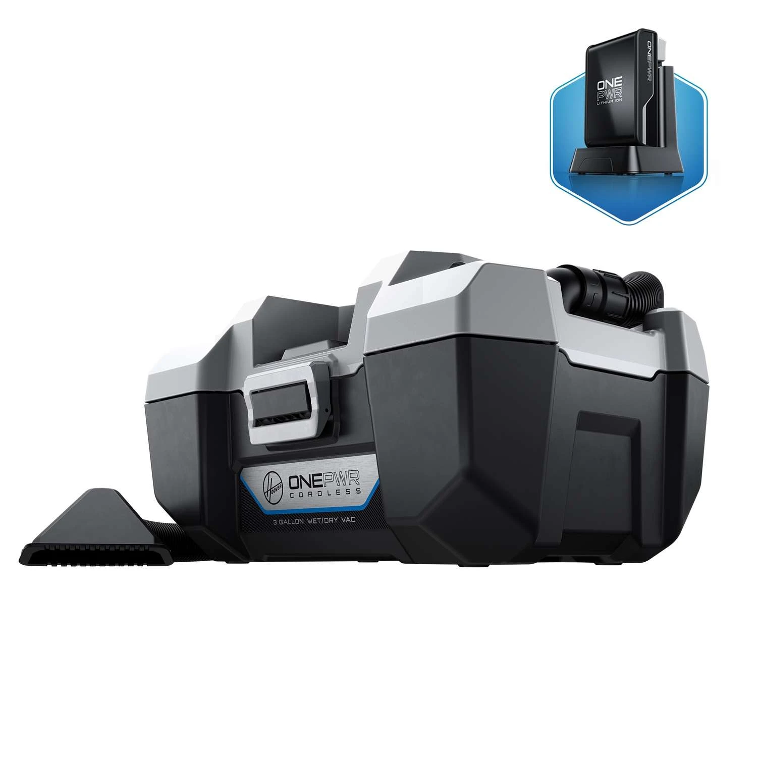 Hoover ONEPWR BH57105 3 Gal Cordless Wet/Dry Utility Vacuum 2 Amps 20 V 1 Hoover ONEPWR BH57105 3 Gal Cordless Wet/Dry Utility Vacuum 2 Amps 20 V