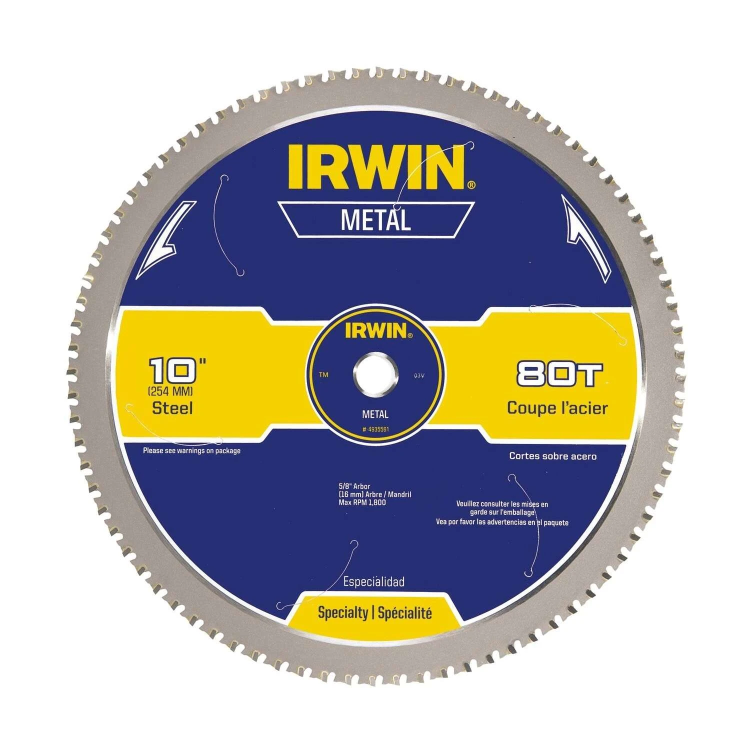 Irwin Marathon 10 In. D X 5/8 In. Steel Circular Saw Blade 80 Teeth 1 Pk 1 Irwin Marathon 10 In. D X 5/8 In. Steel Circular Saw Blade 80 Teeth 1 Pk